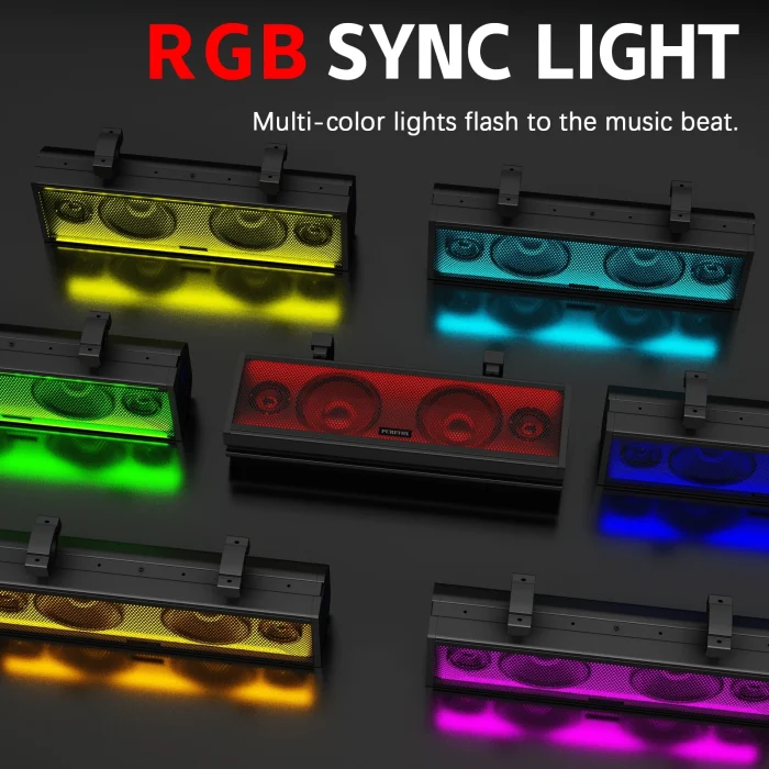 UTV/ATV 17" Bluetooth Sound Bar 4 Speaker Amplified Audio Waterproof with Multi-color Lighting for Golfcart Can Am - Image 2